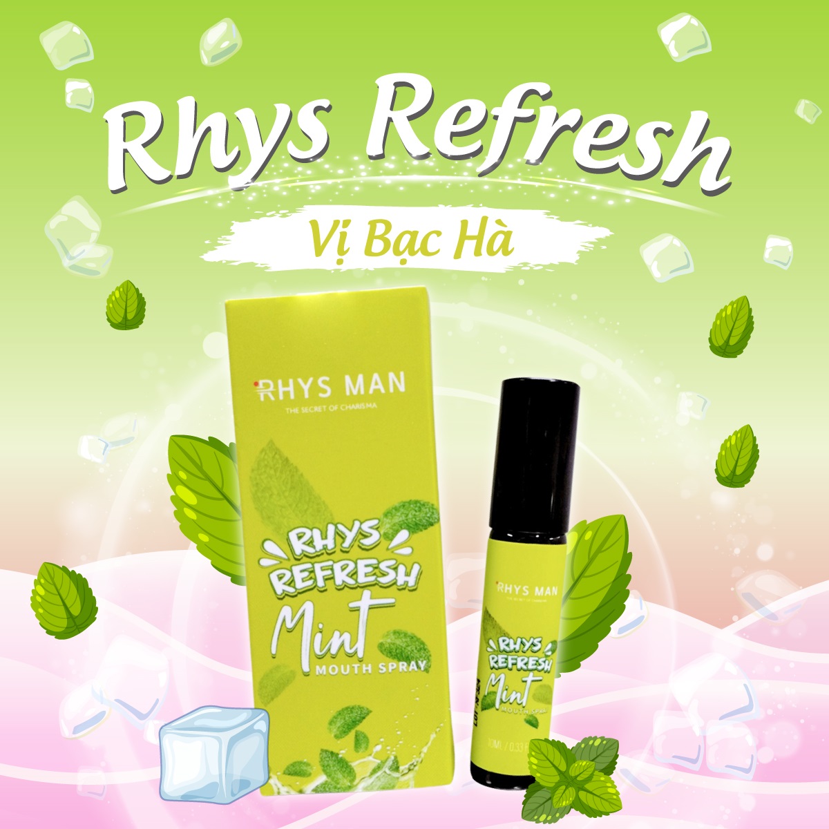 Xịt Thơm Miệng Rhys Refresh Spray Hương Trái Cây The Mát Sothing RHYS MAN 10ml- Hàng Chính Hãng