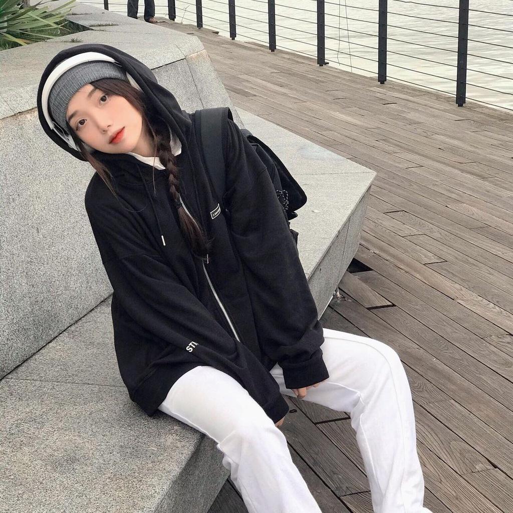 Áo Khoác Nỉ Hoodie Dây Kéo SENTI Form Rộng Basic Nam Nữ Unisex Phong Cách Hàn Ulzzang KUN