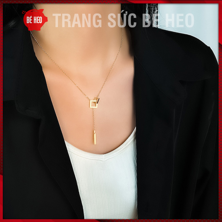 Dây chuyền titan khóa vuông - Trang sức Bé Heo BHDC266