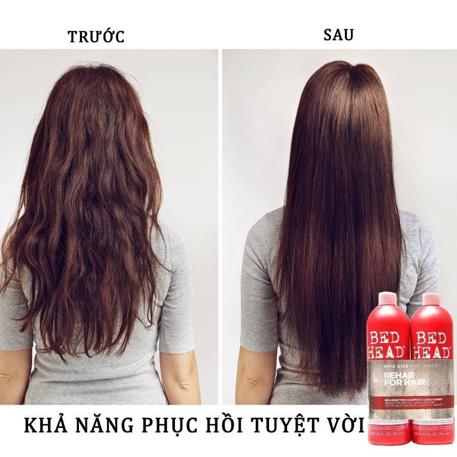 Bộ dầu gội xả, dầu gội Tigi Bed Head 750ml, 2 dưỡng ẩm và phục hồi tóc hư tổn