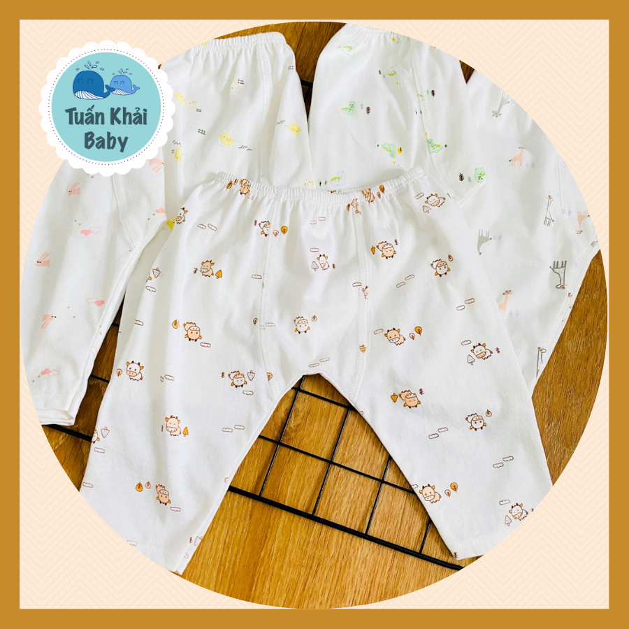 COMBO 5 Quần sơ sinh cotton cao cấp CUNCON | Mẫu Quần Dài Họa Tiết rã đáy | Size 1,2,3 cho bé sơ sinh - 9kg| Quần áo sơ sinh