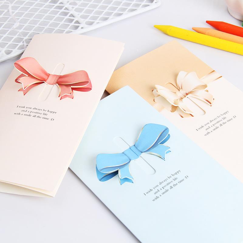 Thiệp mời sinh nhật thiết kế hình nơ 3D độc đáo dễ thương