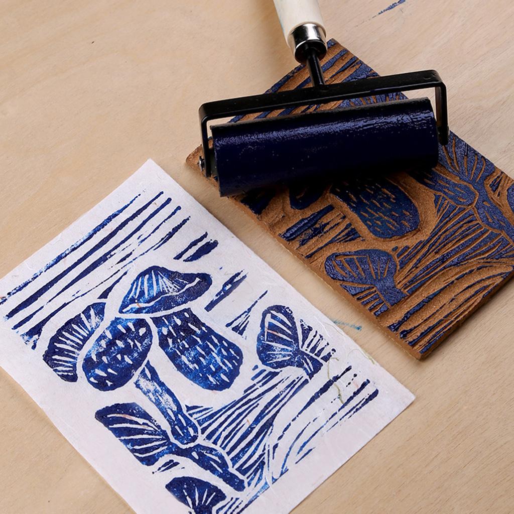 Rubber Brayer Roller for Printing Inks Oil Painting Art Clay Stamping 4in