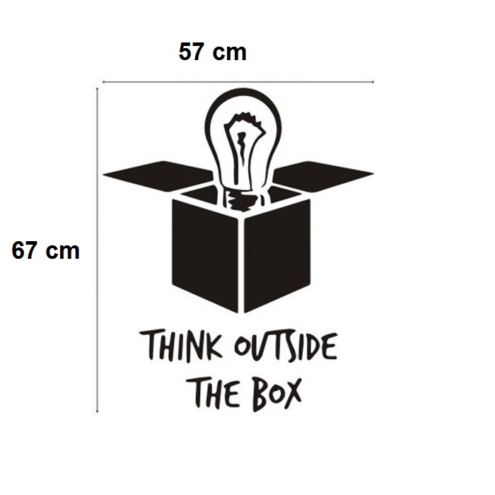 Decal Tiếng Anh Dán Trang Trí Văn Phòng Truyền Cảm Hứng "Think outside the box" mẫu số 1