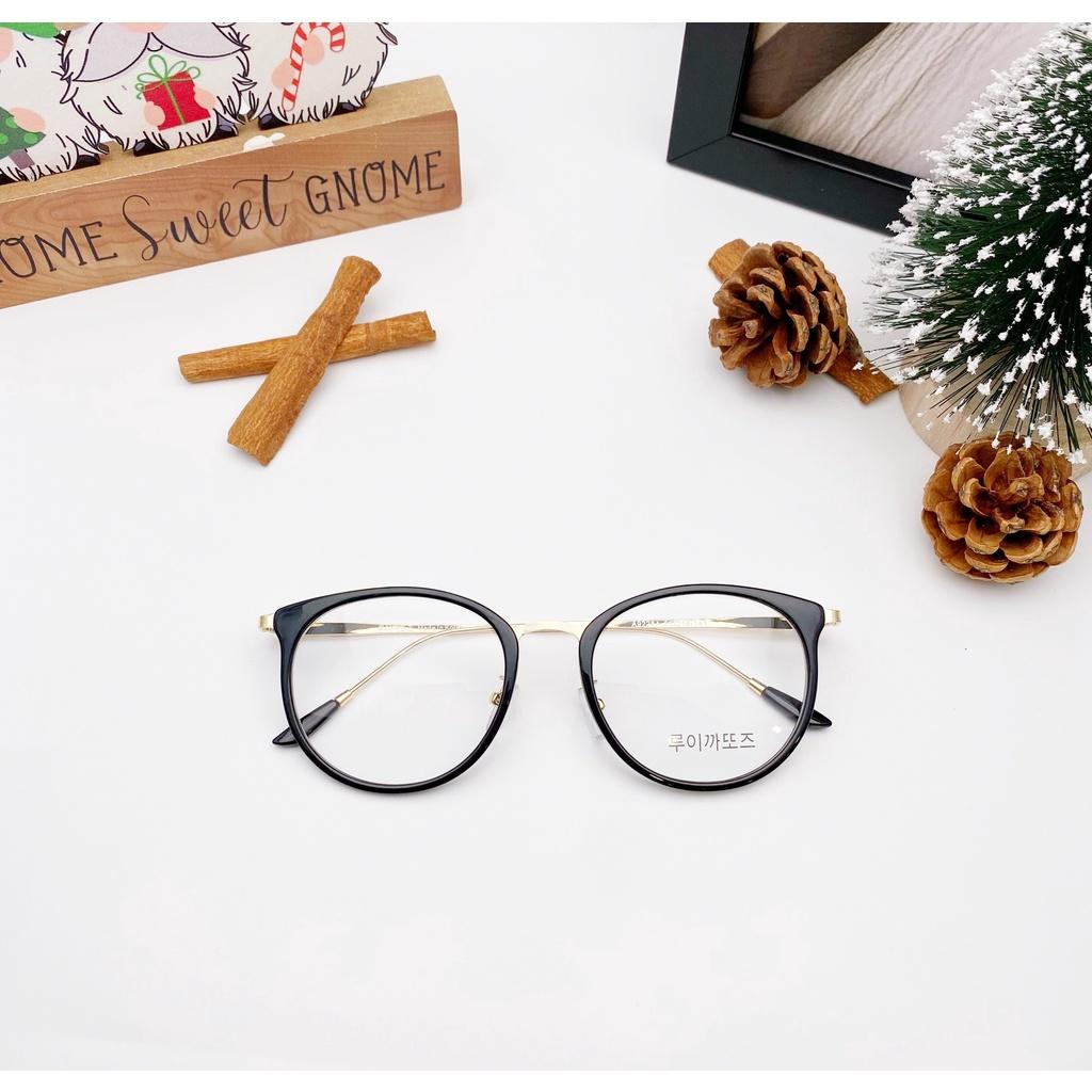 Gọng kính mắt mèo tròn nữ cốt kim loại thiết kế thanh mảnh màu sắc thời trang Di 9228 - TAD Accessories FS4