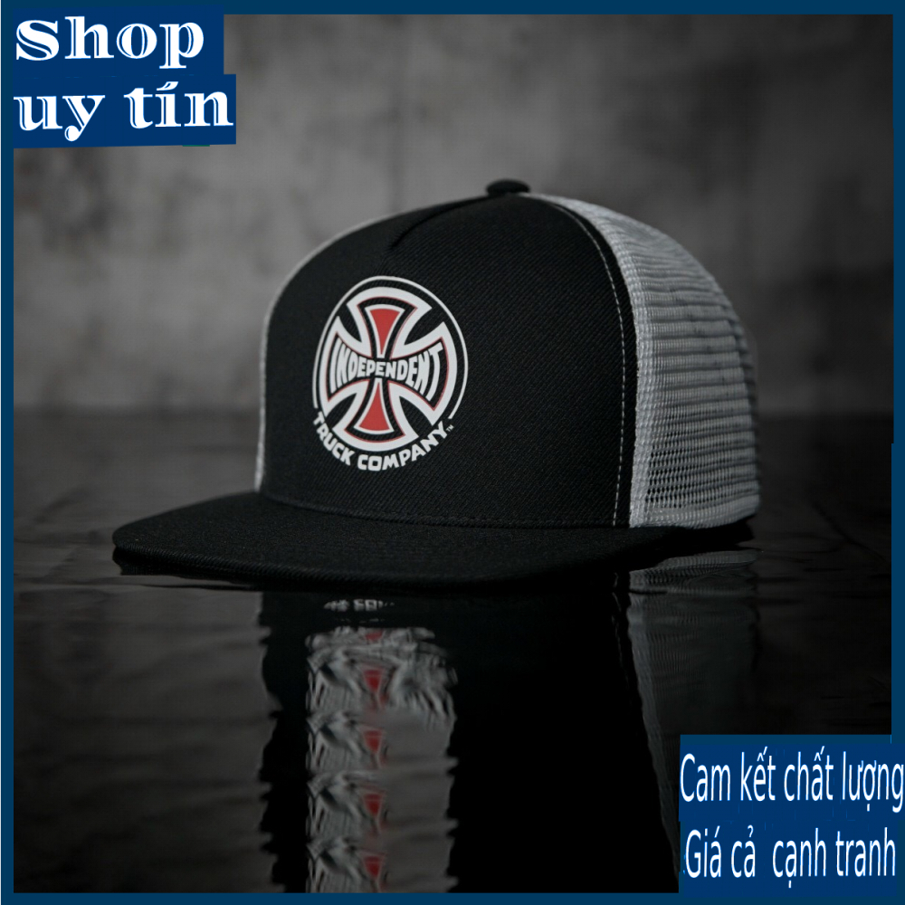 Freeship - NÓN LƯỠI TRAI SNAPBACK INDEPENDENT TRUCK COMPANY TRẮNG PHỐI LƯỚI ĐEN THỜI TRANG NAM NỮ CAO CẤP