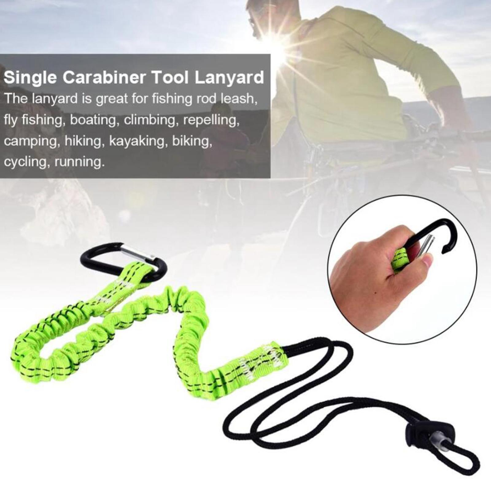 Nylon Single Carabiner Lanyard  Climbing  Rope Cord Outdoor