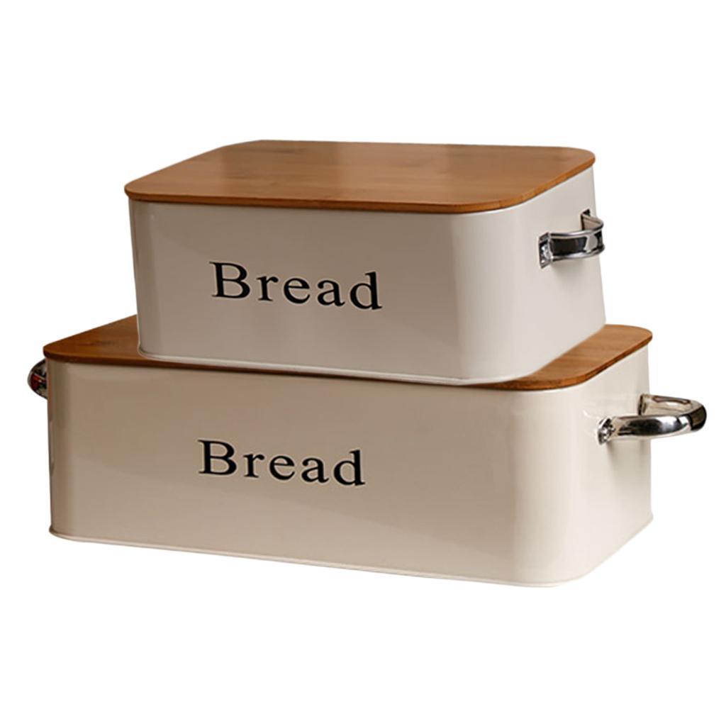 Bread Iron Kitchen Bedroom Storage Cake Container with Lid Handles