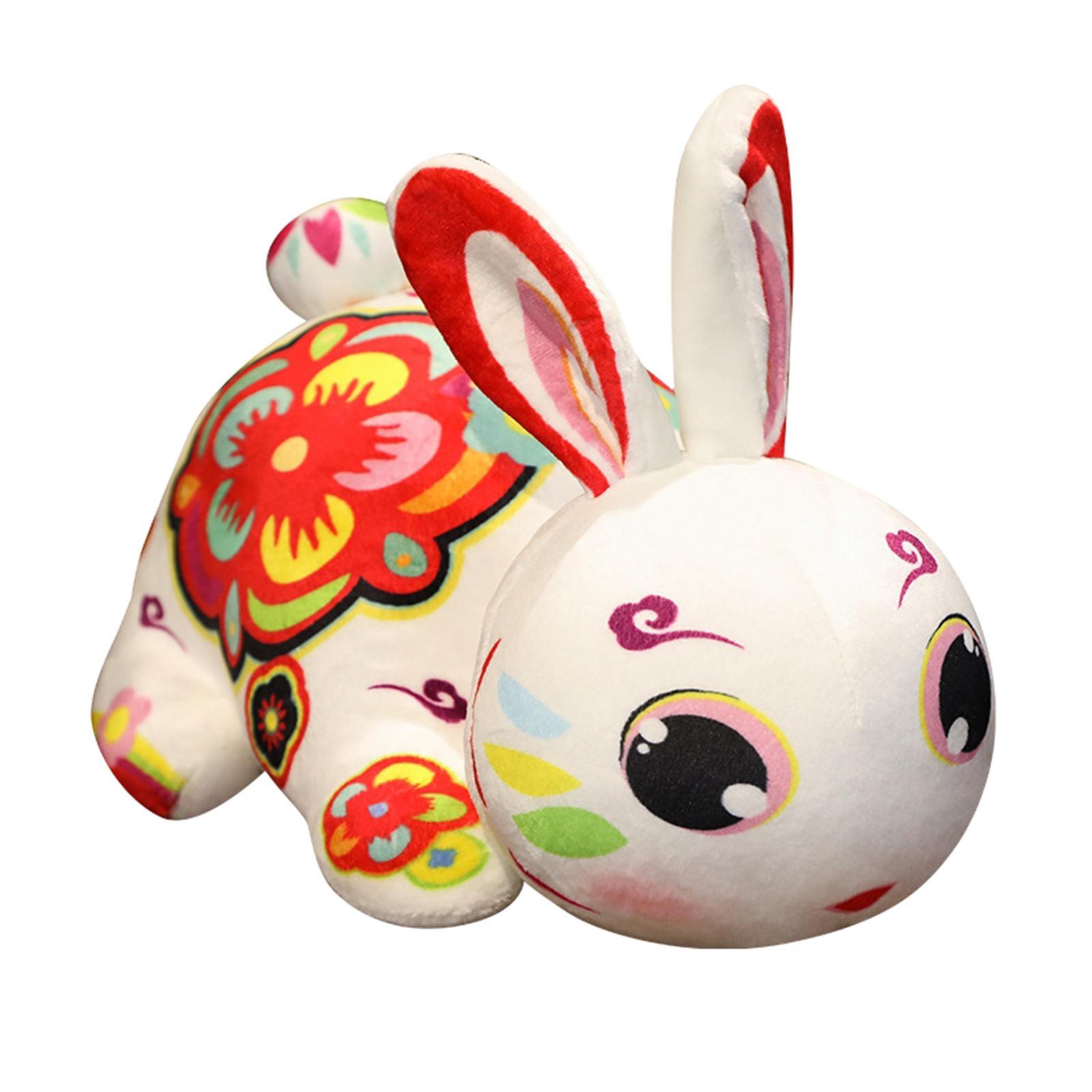 Rabbit Plush Toy Cartoon Ornament Plush Animal Doll for New Year