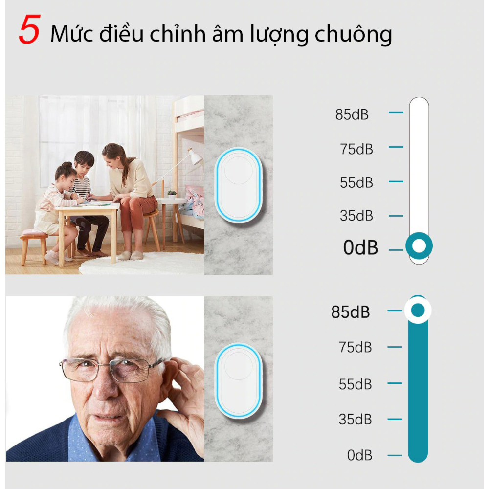 Chuông Cửa Không Dây Wifi Tuya TBD12 Thông Minh Báo Khách Về Điện Thoại