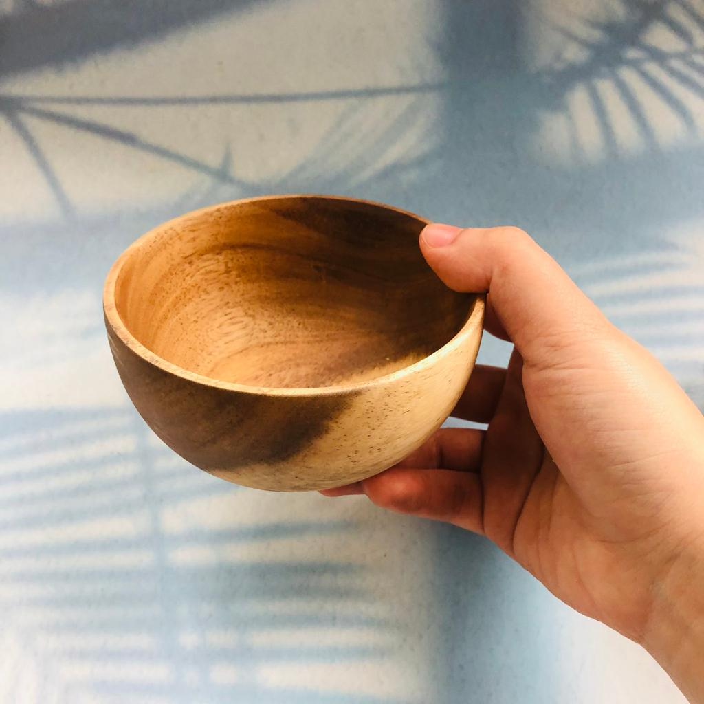 Bát/Tô/Chén Gỗ Keo Tự Nhiên 12x7/11x5/10x5 cm, Bát Ăn Cơm, Soup, Chè, An Toàn Cho Sức Khỏe, Chụp Ảnh Decor