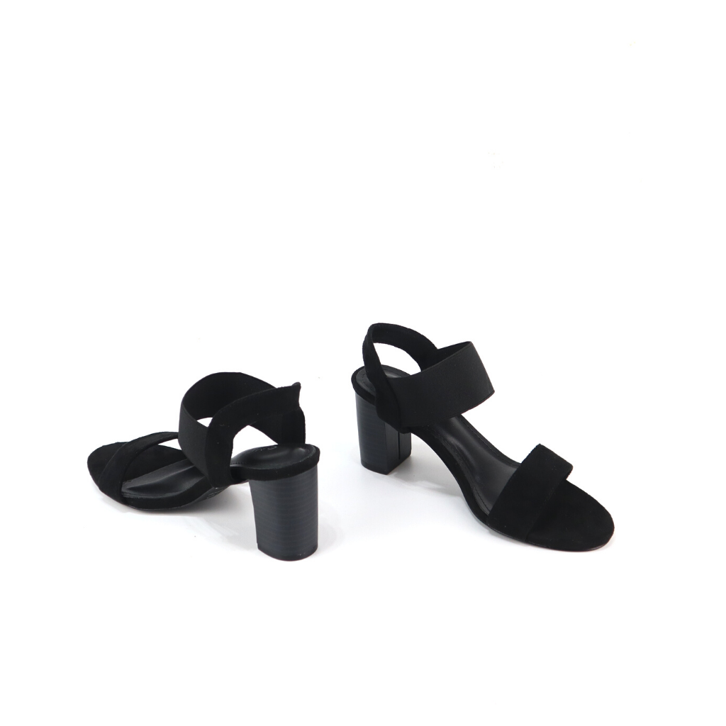 Giày Sandal Nữ Cao Gót Đế Vuông 7p Quai Ngang Basic Phối Mới Lạ Thời Trang Cillie 1010