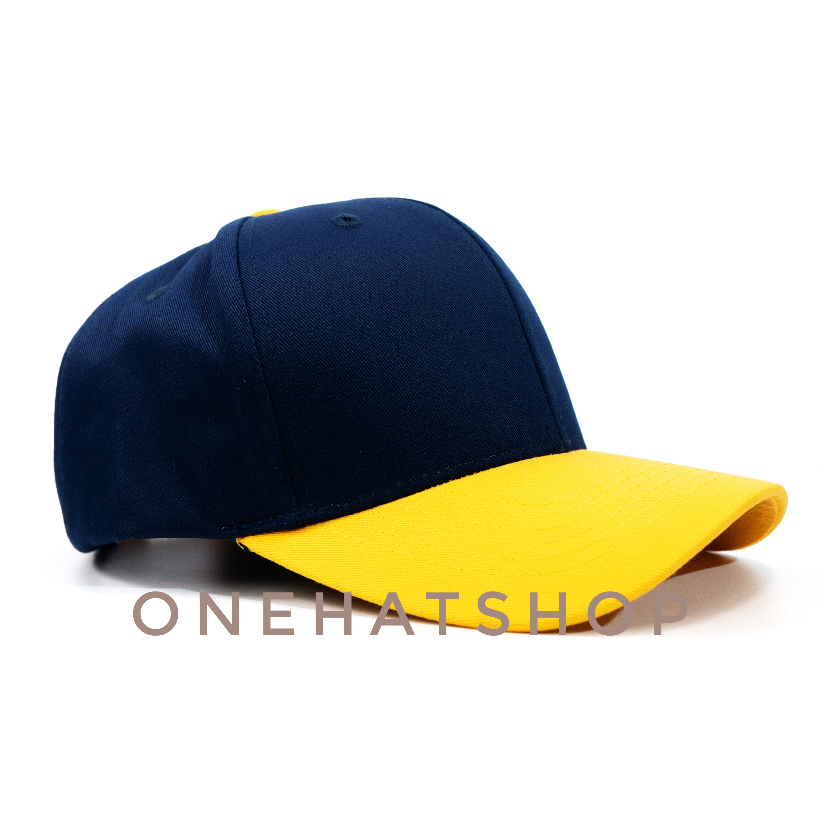 Nón Bóng Chày Lưỡi Trai Màu Navy Vành nón Màu Vàng fom Baseball - Vải loại 1- Chất lượng cao- One Hat