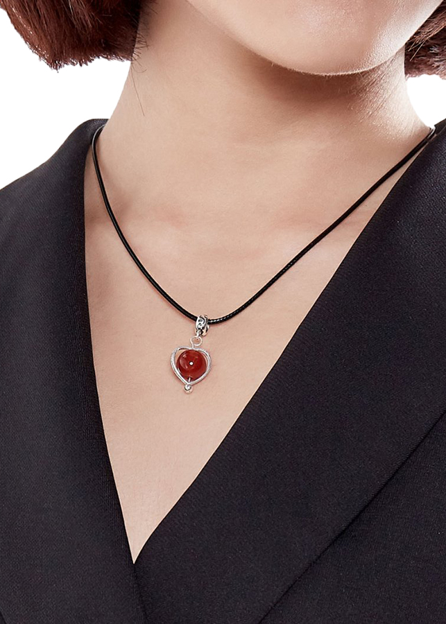Bộ Bông Tai Và Mặt Dây Chuyền Mã Não Đỏ Ngọc Quý Gemstones BT3
