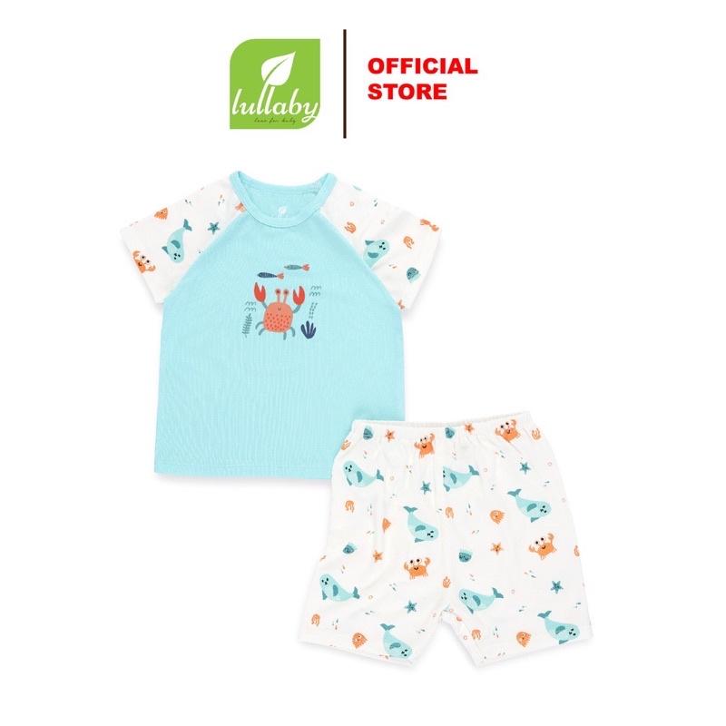 Bộ cộc tay trắng phối xanh Lullaby mẫu 3