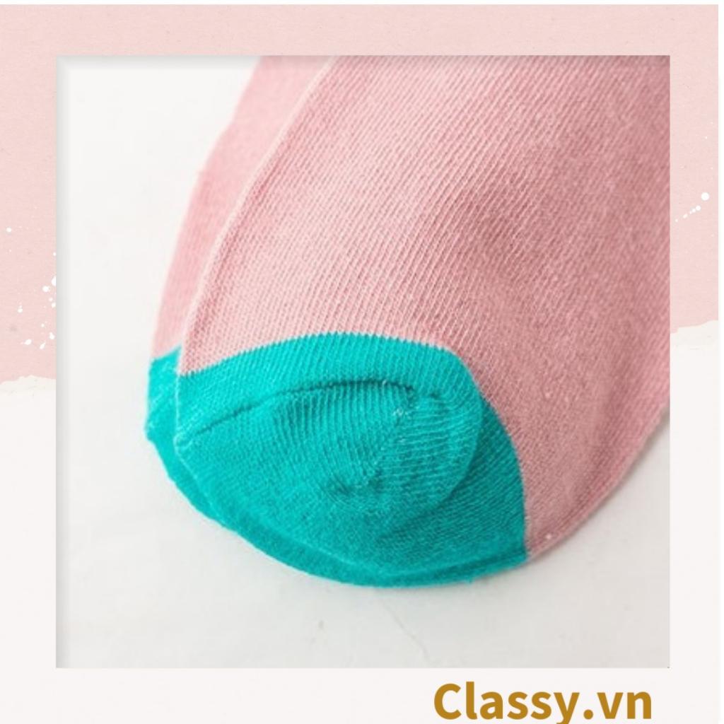 Tất cổ cao Classy,  vớ cổ cao ngày mới vui vẻ, chất cotton siêu êm chân G1349