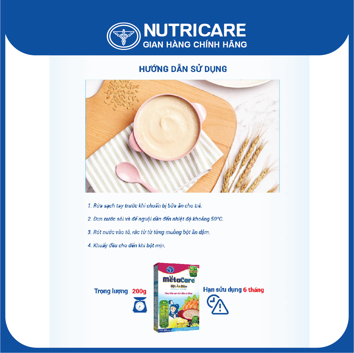 Bột ăn dặm Nutricare Metacare Tôm phô mai củ dền &amp; olive 200g