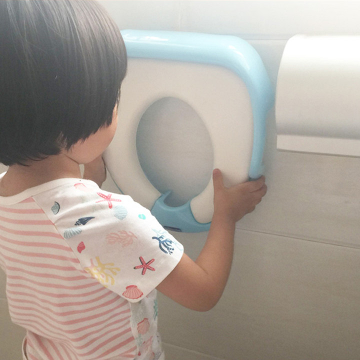 Bệ ngồi toilet cho bé - Bệ đi vệ sinh cho bé - Bệ thu nhỏ bồn cầu cho bé - Bệ lót thủ nhỏ bồn cầu có tay vịn