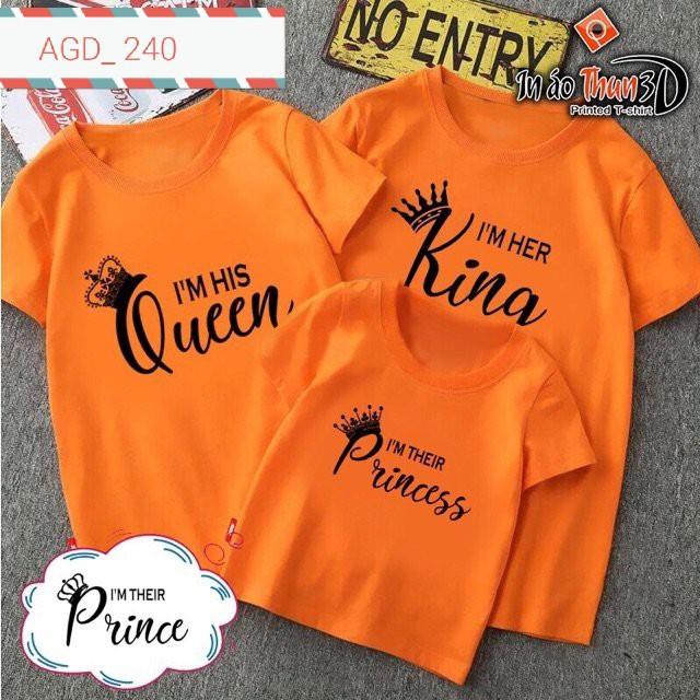 Áo in phối chữ mẫu KING QUEN - MÃ AGD 240