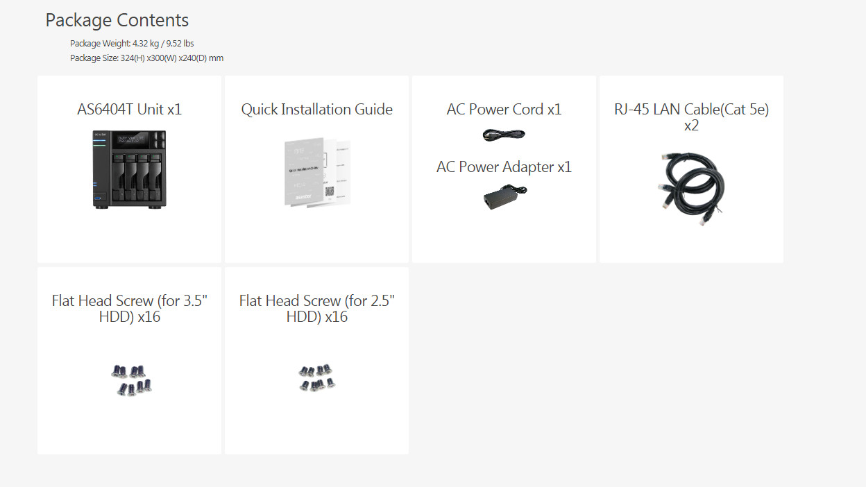 Thiết bị lưu trữ mạng NAS Asustor AS6404T - hàng chính hãng