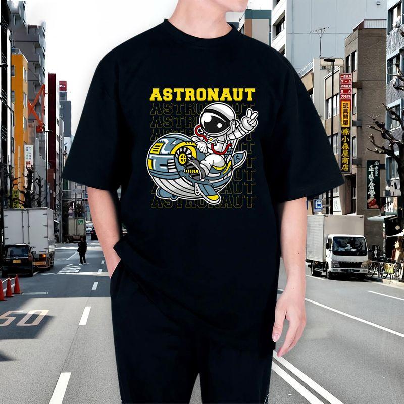 Áo thun cotton unisex phi hành gia tổ lái size XS-3XL 100% cotton