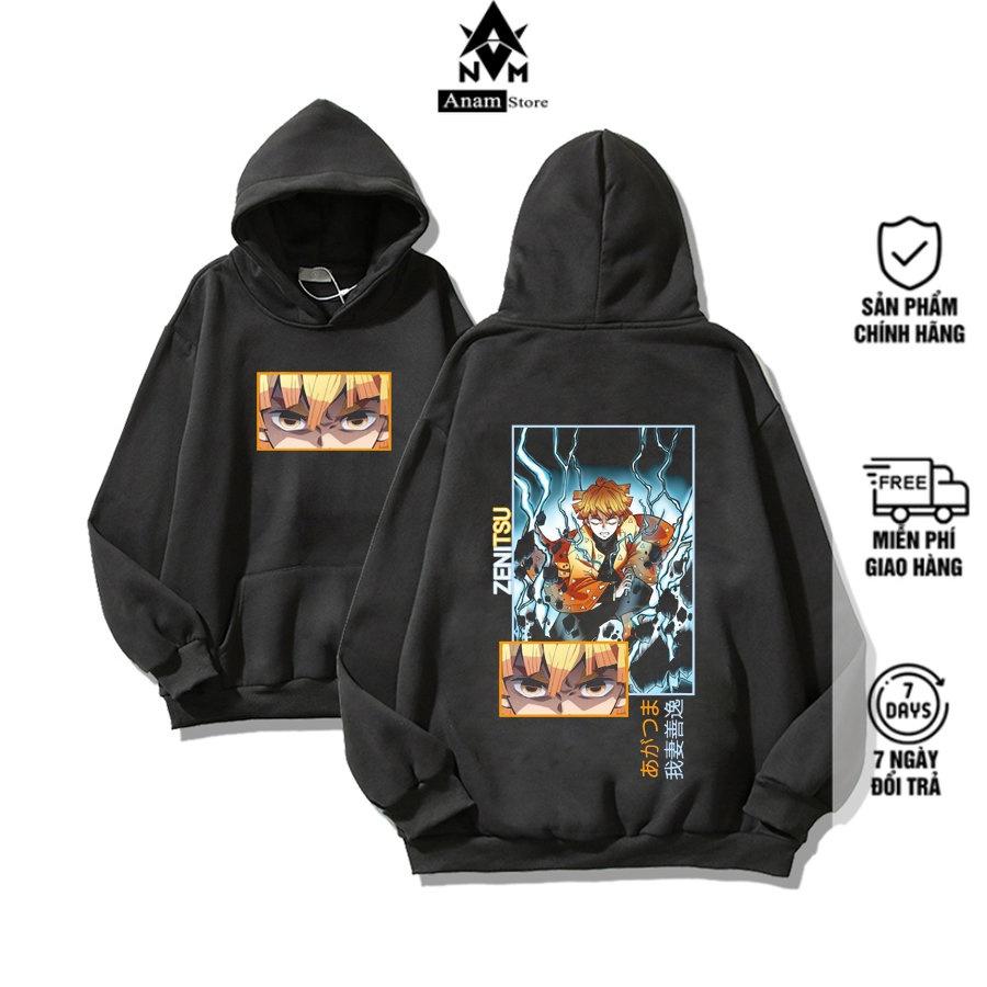Áo Hoodie Nam Nữ ZENITSU 2 Vải Nỉ Ngoại Dầy Nón 2 Lớp Tay Bo Gân, Anam Store