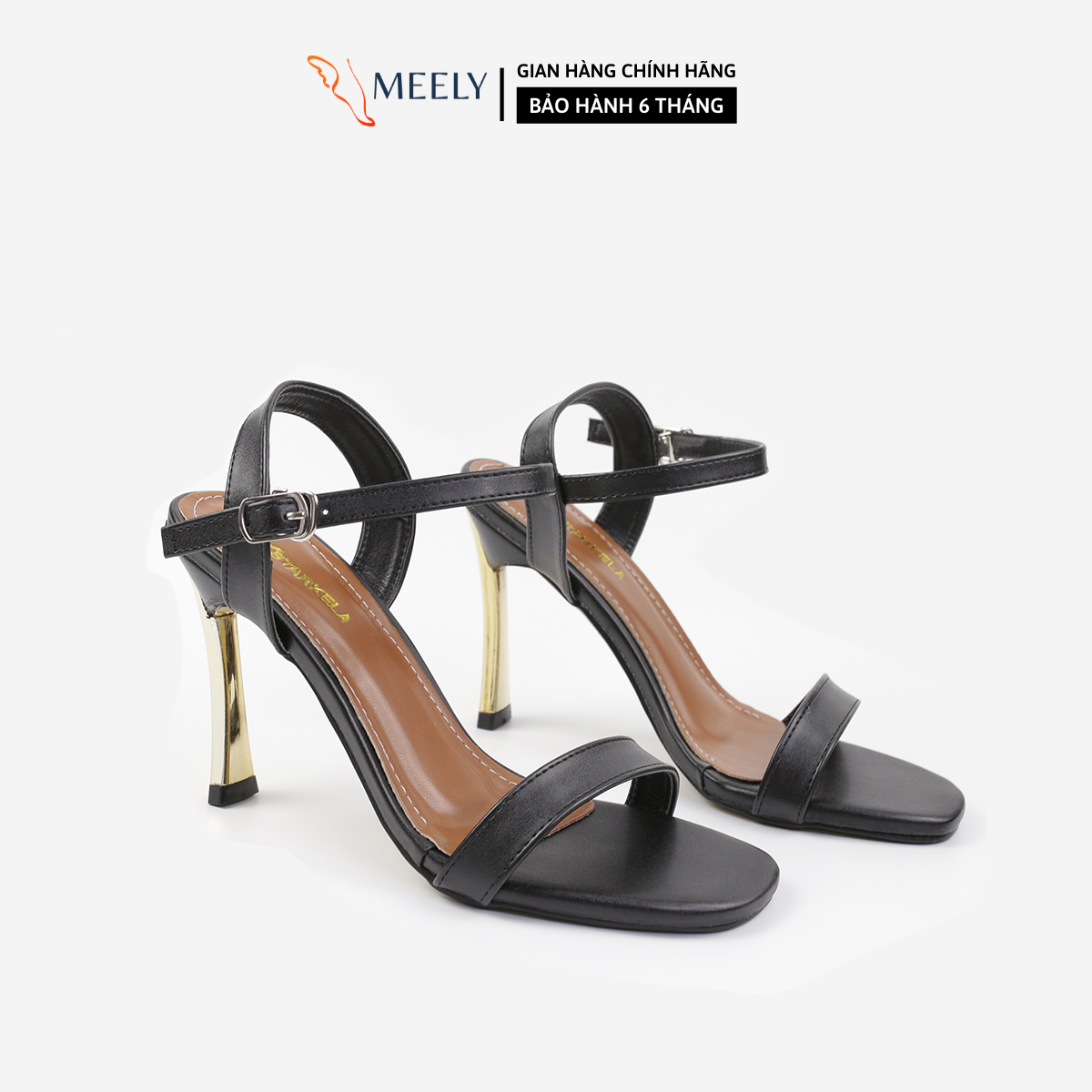 Giày Sandal Cao Gót Nữ 10P Quay Mảnh Gót Nhọn 10cm MEELY - V196