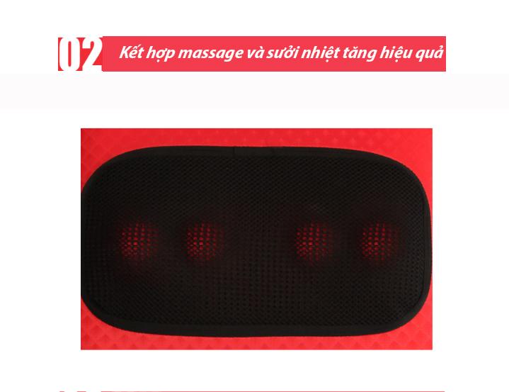 Gối massage không dây sạc pin dùng trên ô tô SS-8618