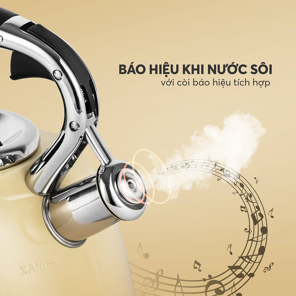 Ấm Đun Nước Elmich EL-8281 2.5L, Hàng Chính Hãng, Có Còi Báo, Inox 304, Dùng Được Mọi Bếp - JoyMall