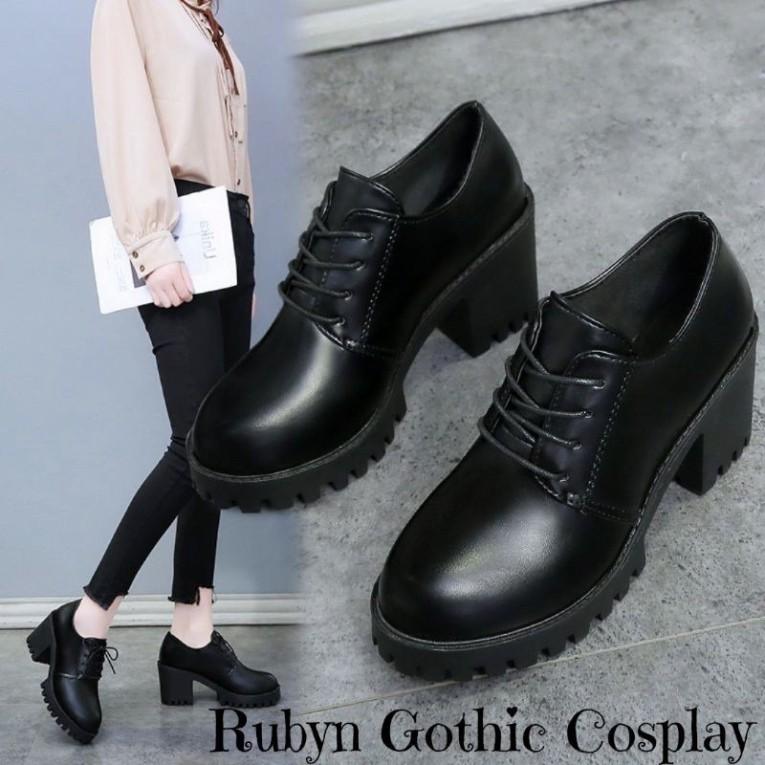 Giày Boots cao gót mẫu mới, giày cao gót phong cách gothic (Size 35 - 40 )