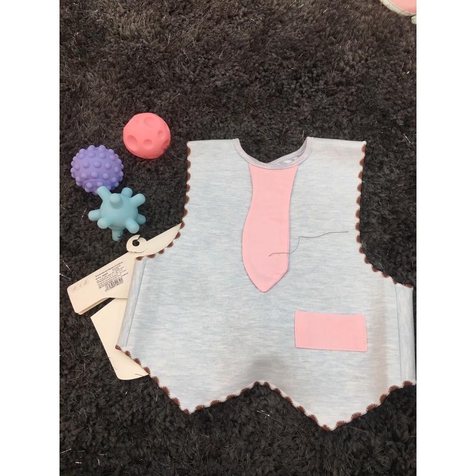 Yếm ăn chống nước cổ áo kiểu nam, nữ , chất liệu cotton 100% , thương hiệu Aiueo Nhật Bản