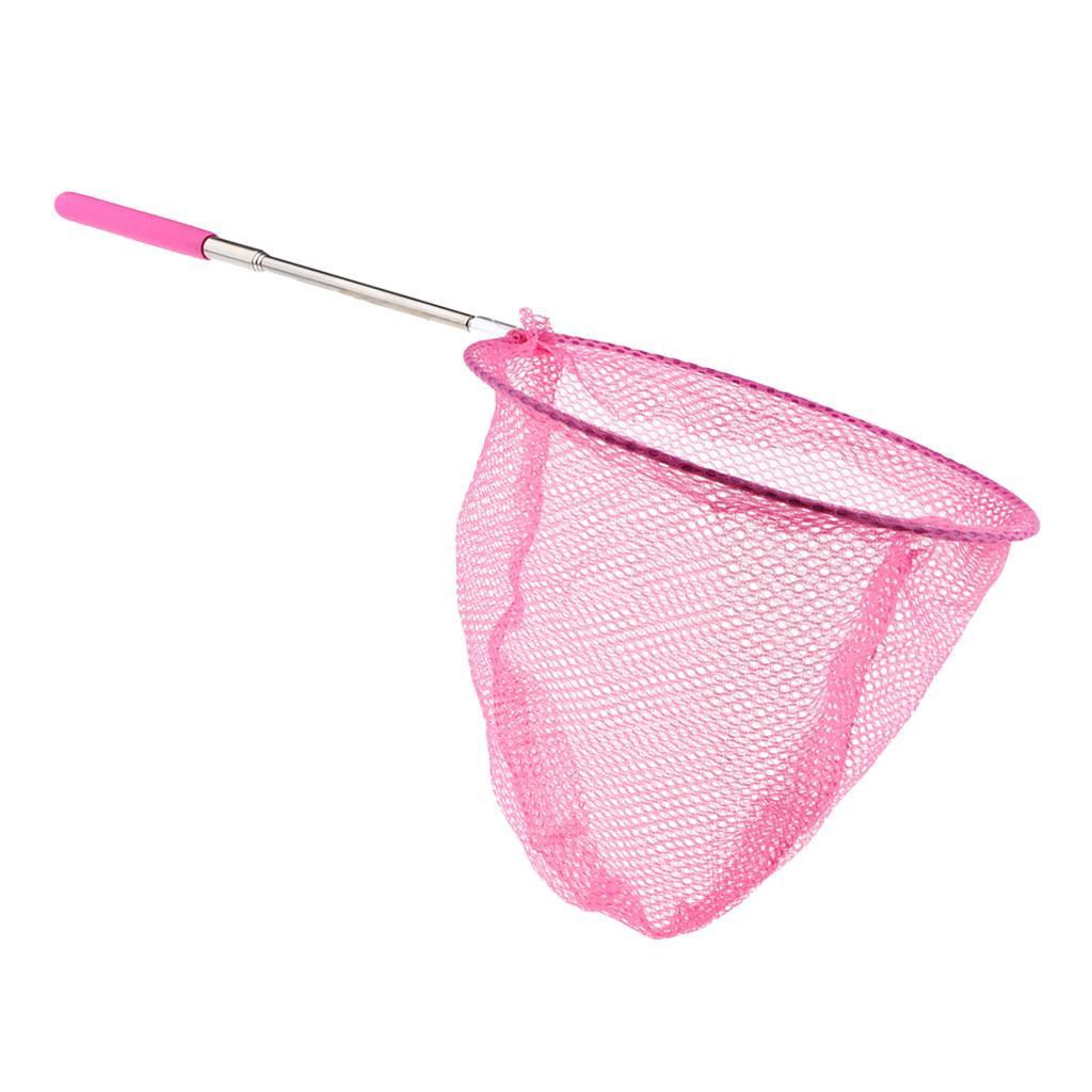 2x Kids Pond Fishing Telescopic Butterfly Bug Catcher Pink