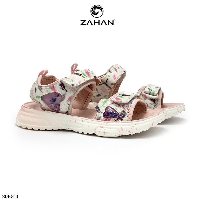 Sandal bé gái quai nhũ dán tim SDBG10