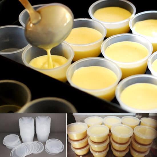 Bộ 50 cốc nhựa hình tròn làm bánh flan, caramen, sữa chua 7x5x5cm (kèm nắp)