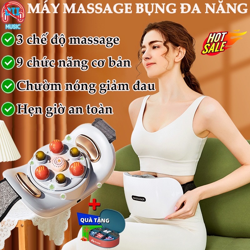 Máy Massage Bụng, Đai Massage Bụng Đa Năng Tích Hợp Đá Nóng Himalaya Giúp tan Mỡ Bụng, Chân Đùi, An Toàn Dễ Sử Dụng