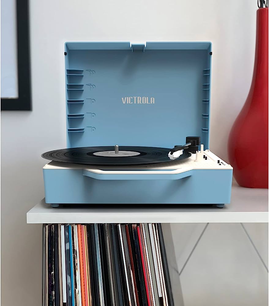 Victrola Re-Spin EcoFriendly Dual BT Connectivity Suitcase Record Player - New 100%