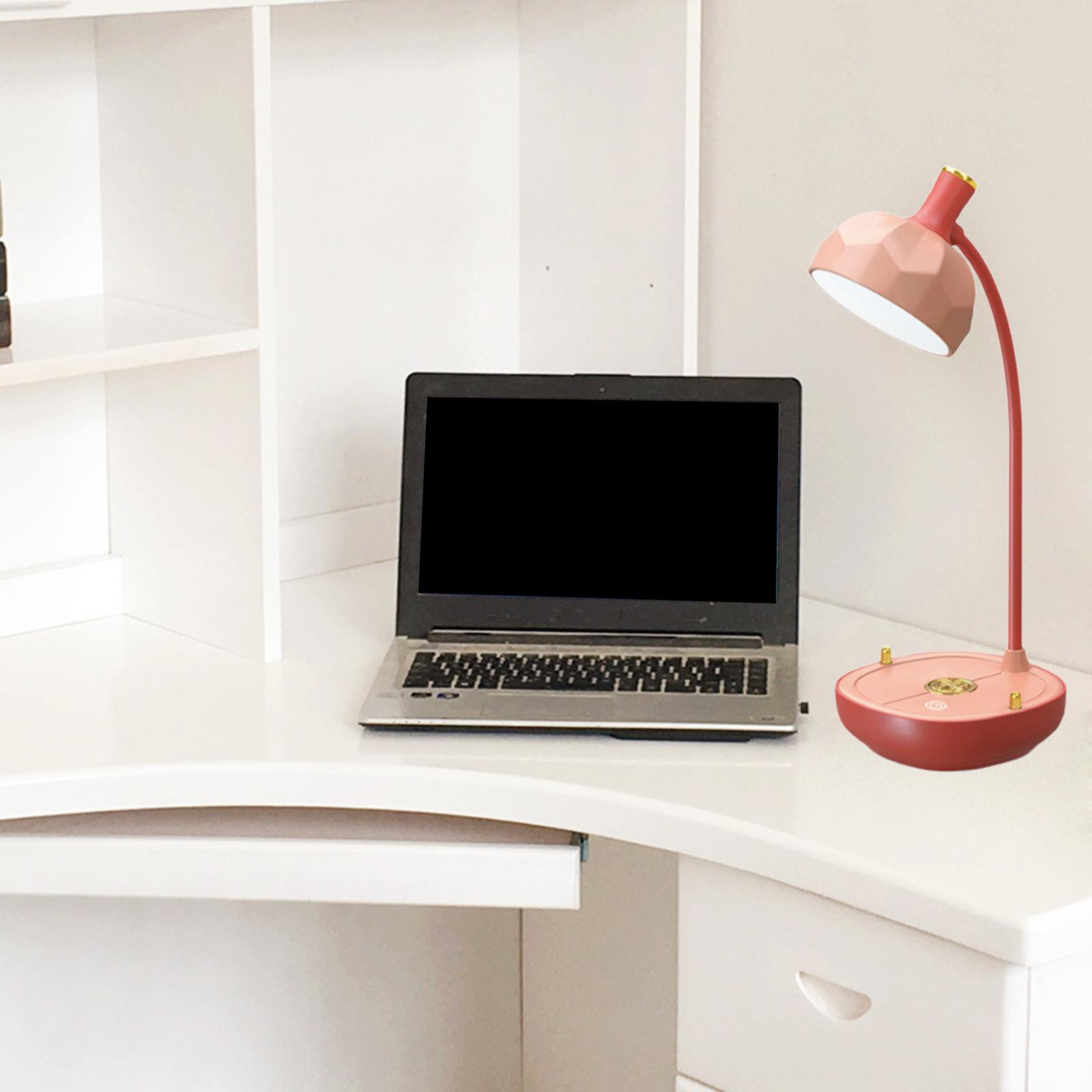 Dimmable LED Light Bedside Reading Lamp Touch Sensor USB Charging Pink