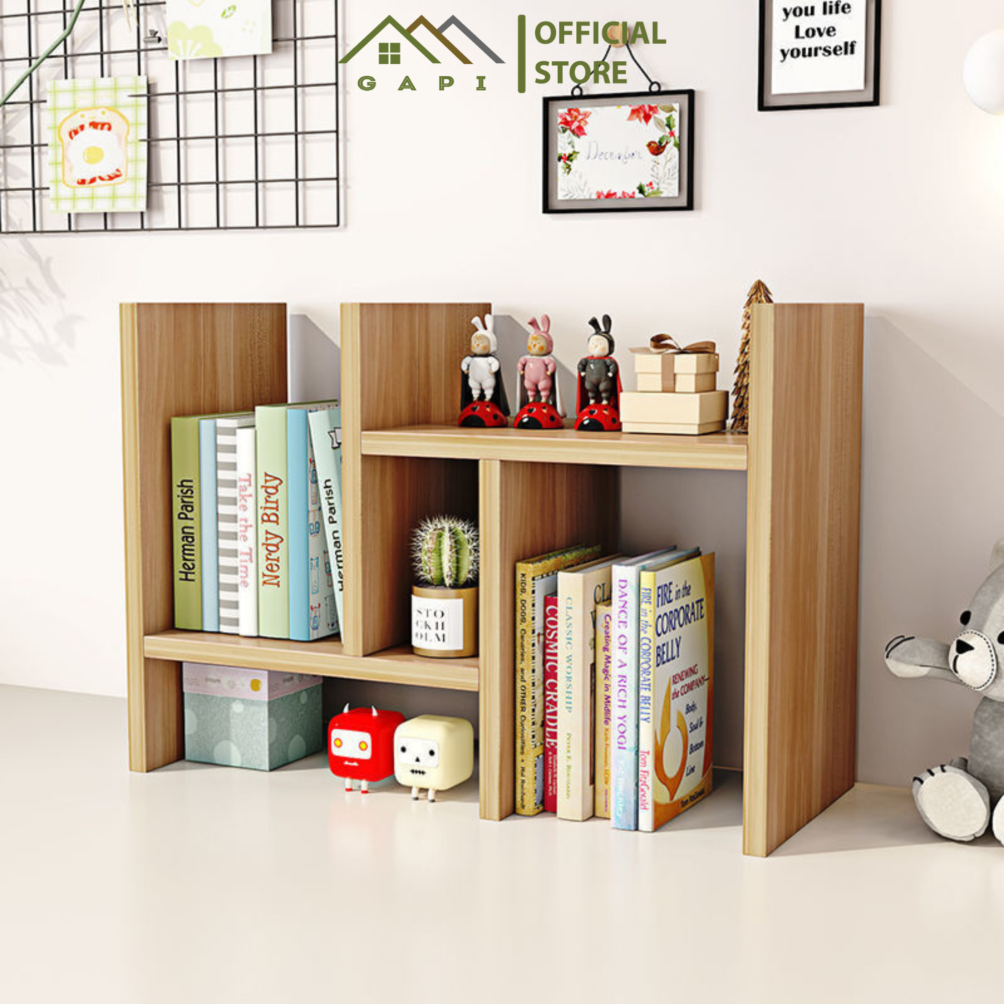 Kệ Sách Để Bàn GAPI Cấu Tạo Lắp Ghép Chất Liệu Gỗ MDF Phủ Melamin - GP62