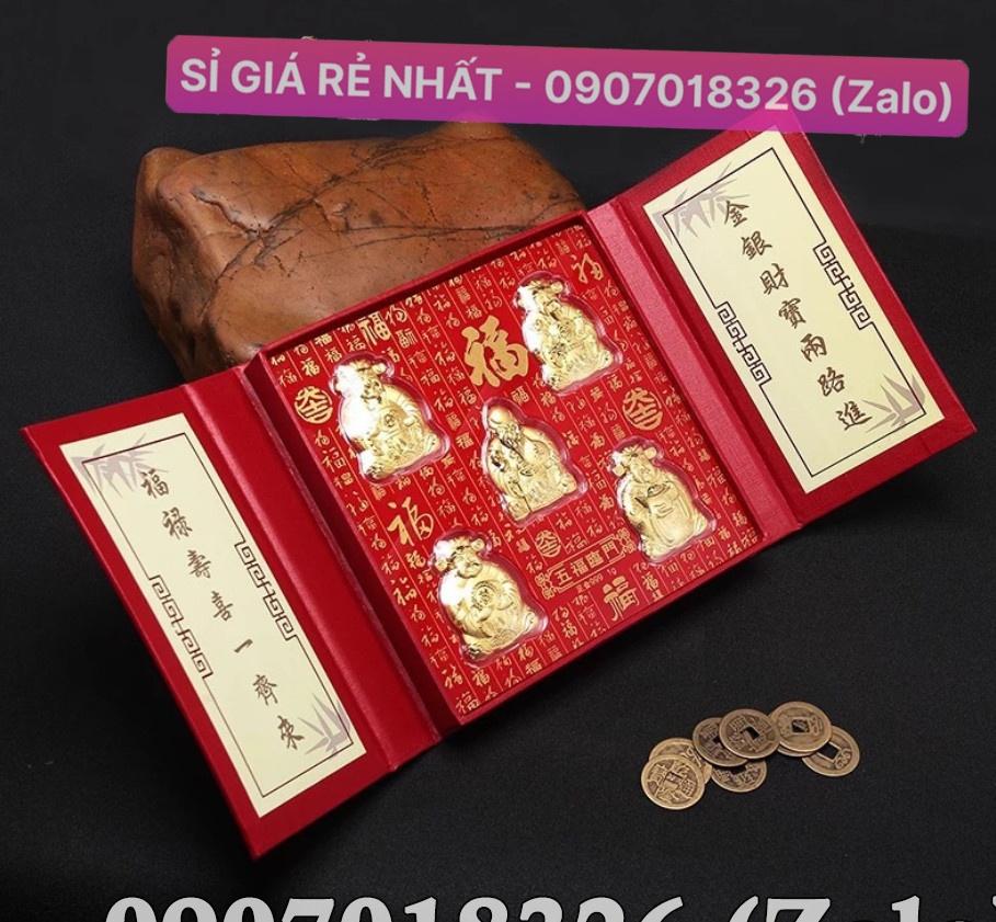 Bộ 5 Ông Thần Tài Ngũ Phúc Lâm Môn mạ vàng may mắn NELI