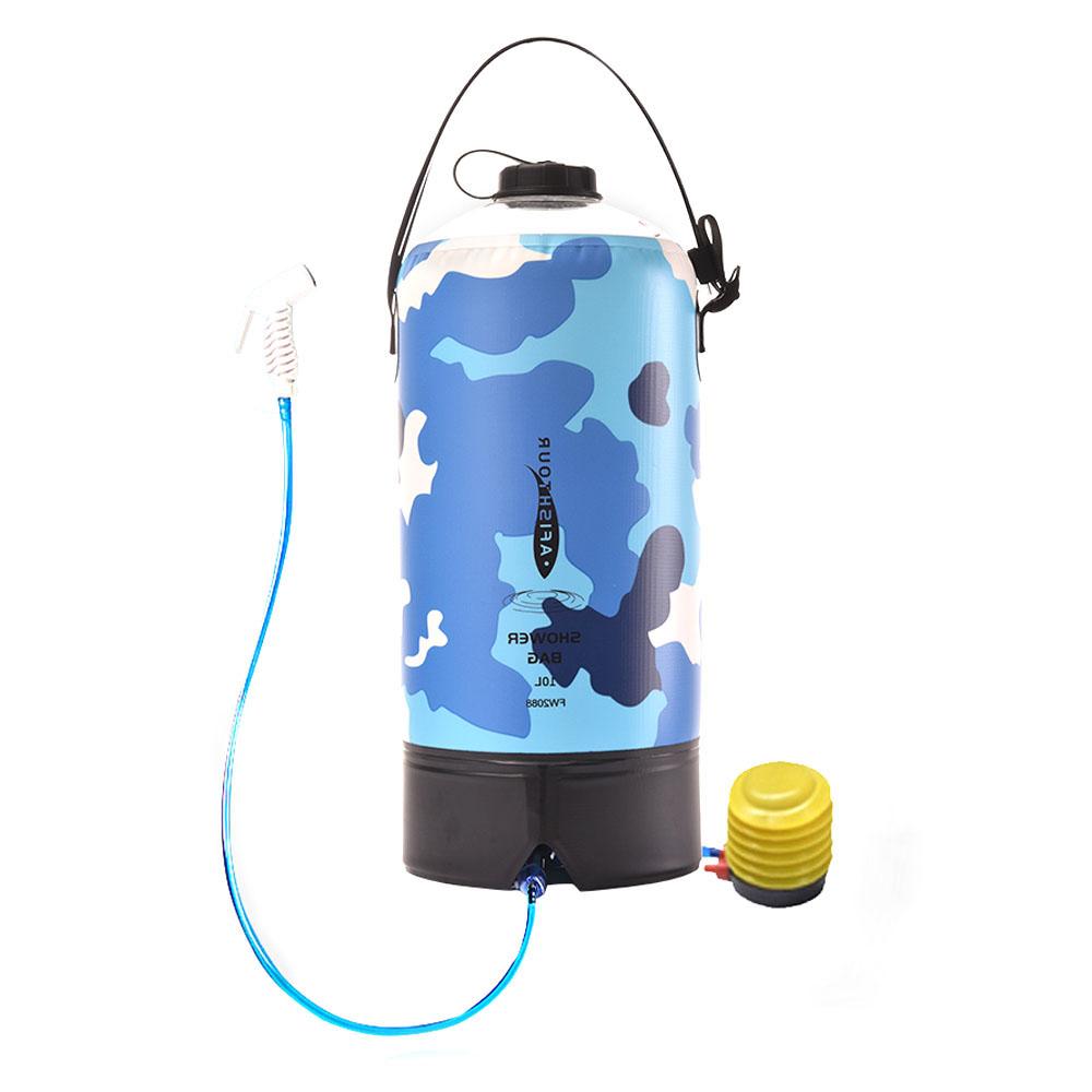 Túi tắm ngoài trời 10L bằng nhựa Túi tắm ngoài trời PVC có bơm khí và vòi phun nước