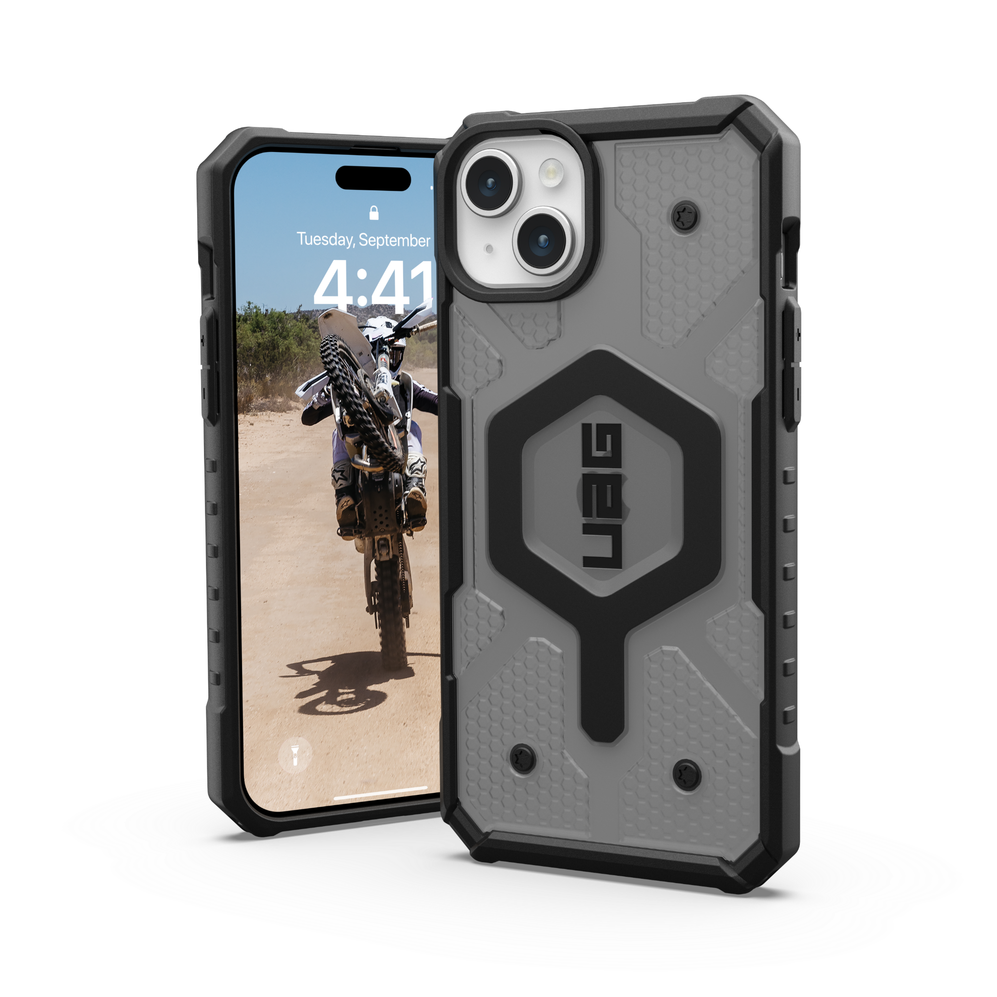 Ốp Lưng Chống Sốc UAG Pathfinder Clear Hỗ Trợ Sạc Magsafe Cho iPhone 15 Plus Hàng chính hãng