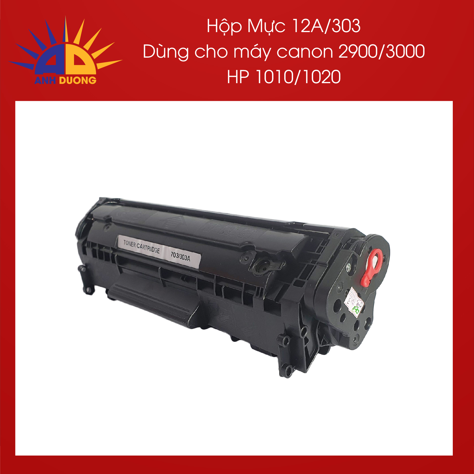 Hộp mực 12A/303 dùng cho máy canon 2900/3000. HP 1010/1020