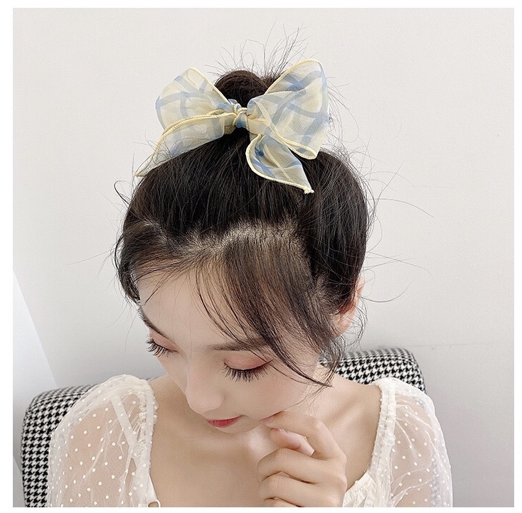 Dây cột tóc nơ hàn quốc - dây cột tóc scrunchies kẻ caro