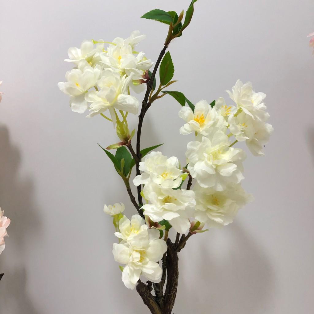 Hoa Giả Hoa Lụa - CHẬU HOA ĐÀO GIẢ CAO 40CM
