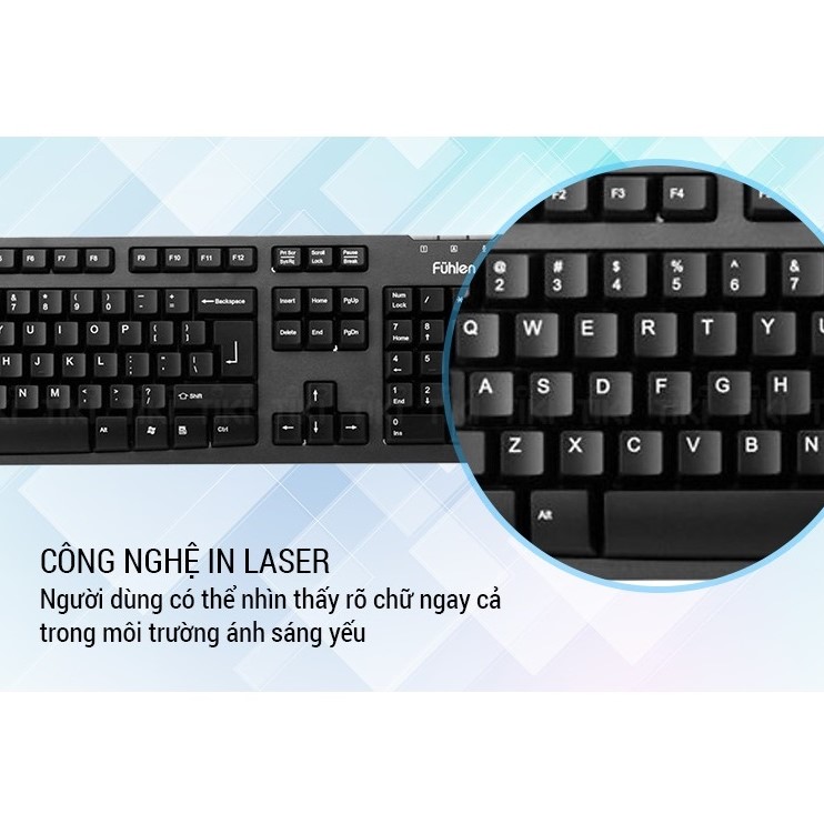 Bàn phím máy tính có dây Fuhlen L411 Black dùng văn phòng, Gaming- Hàng chính hãng