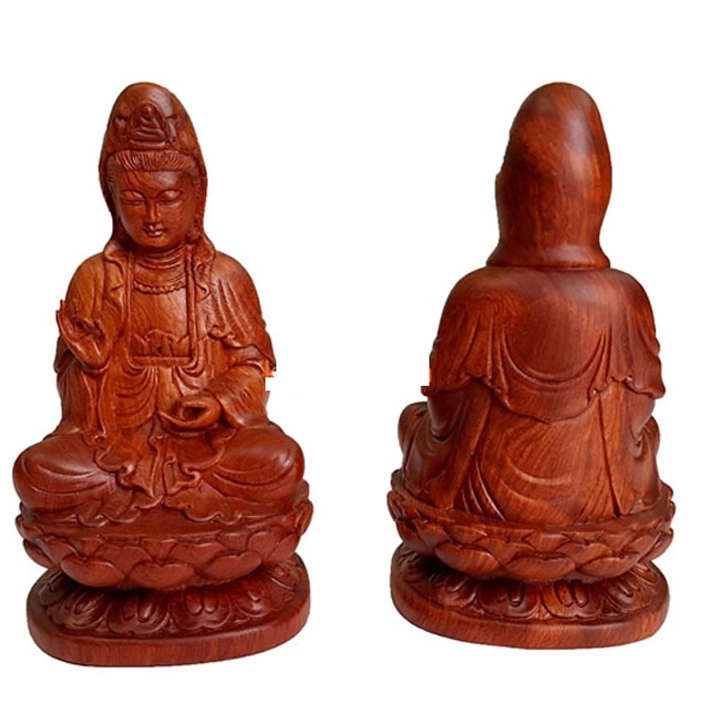 Tượng Phật Bà Quan Âm gỗ Hương cao 30cm