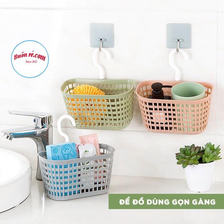XẢ SỐC Rổ nhựa đựng đồ dùng nhà bếp, nhà tắm có móc treo tiện lợi nhựa Việt Nhật 01441