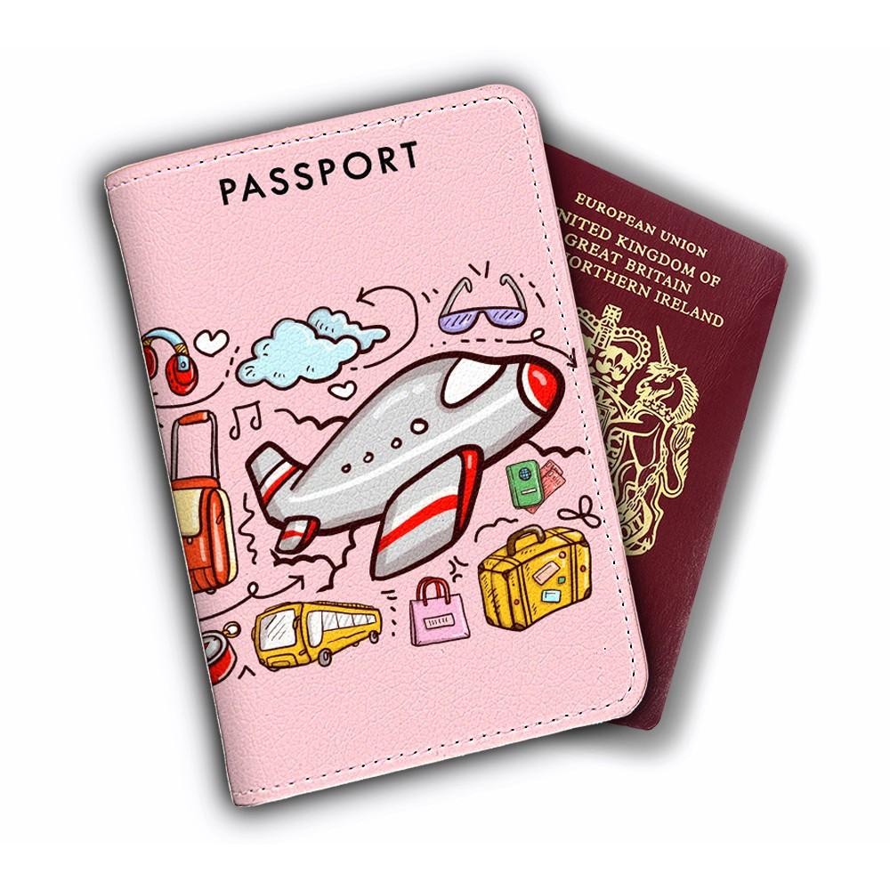 Bao Da Hộ Chiếu TRAVEL THE WORLD CUTE - Passport Cover Holder - Ví Đựng Passport Dễ Thương Độc Lạ - PPT141