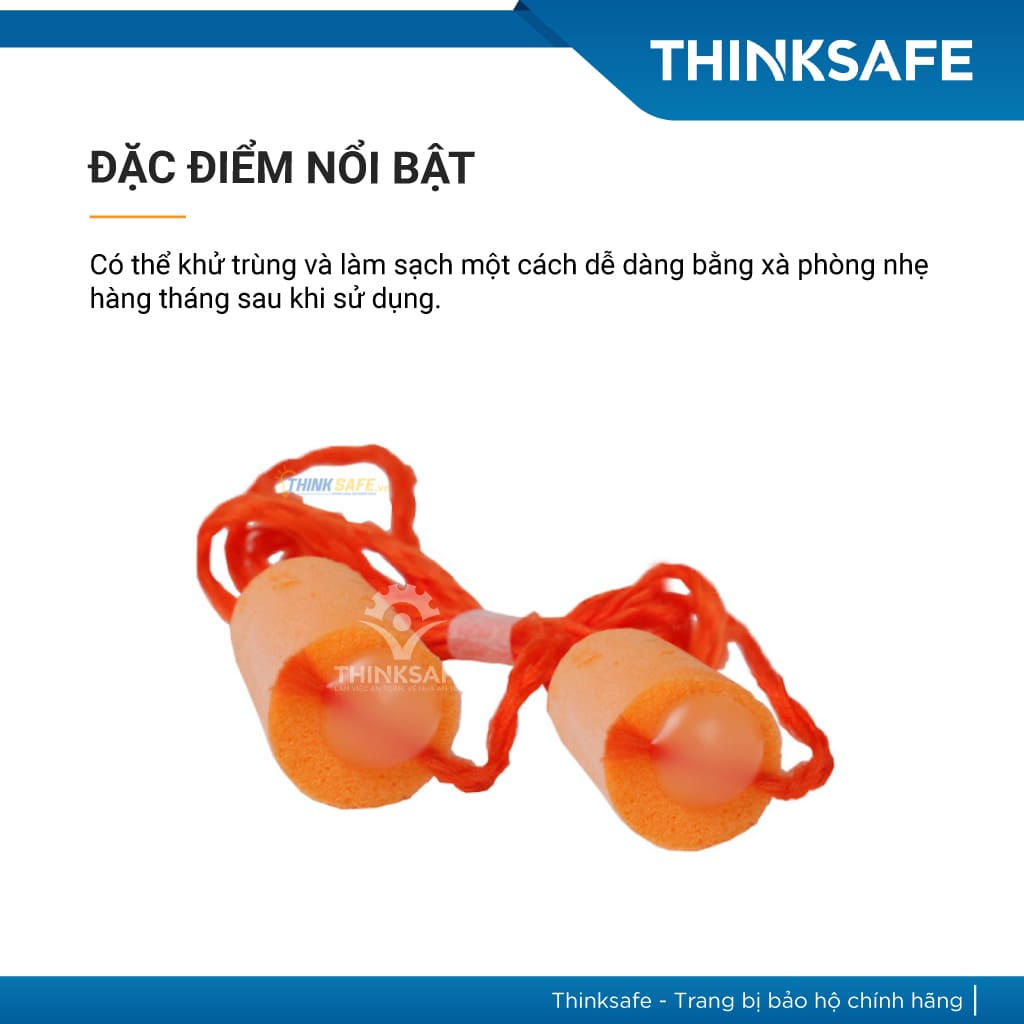 Nút tai chống ồn 3M 1110 cấu tạo từ PU xốp, bịt tai chống ồn đạt chỉ số NRR 29dB -