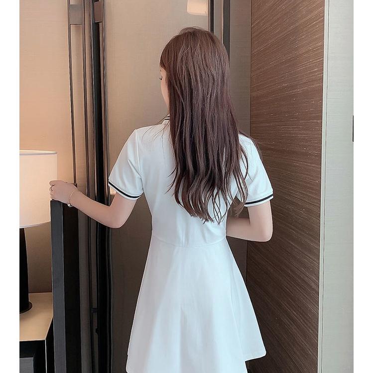 Đầm Polo Hàn Quốc Dáng Xòe RT Cộc Tay 2 Màu Siêu Xinh